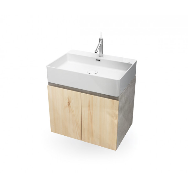Mueble de baño suspendido HANG OUT Roble módulo rectangular + lavabo B&K