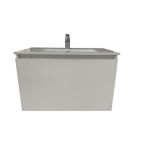 Mueble Baño textura Acanalada Blanco 80cm Sanchis