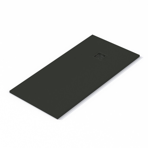 Plato de ducha EVOL Solidstone Negro textura piedra antideslizante 120X140x3CM