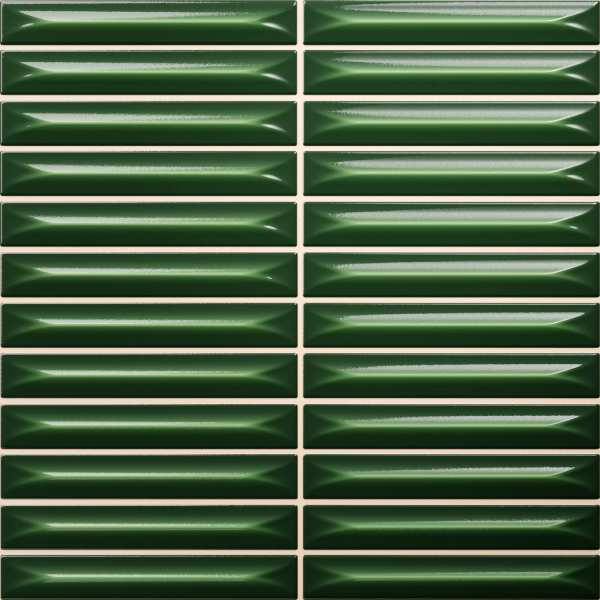 Nairobi Kit Kat Arrow Green, revestimiento 20 cm con precorte (1,5 x 10 cm) en relieve