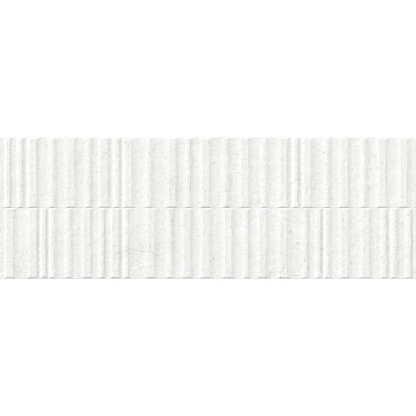 Revestimiento con relieve Manhattan White Wavy 33,3x100cm rectificado