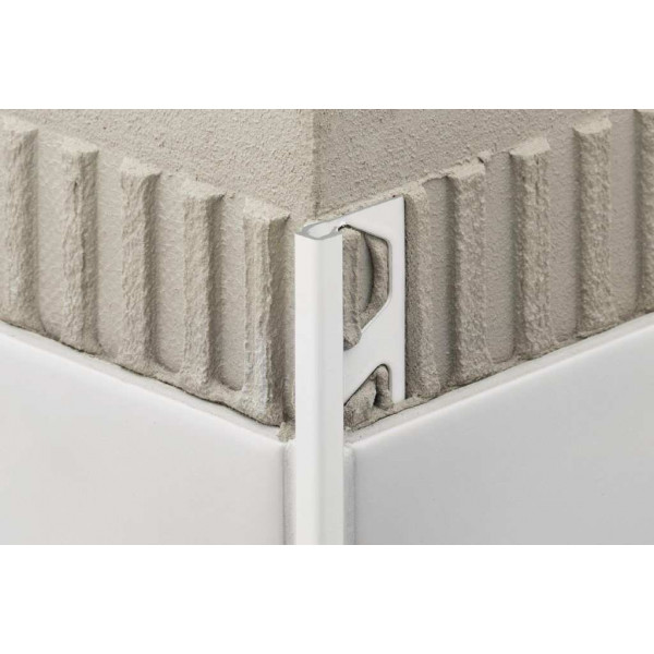 QUADEC-AC Cantonera de aluminio lacado blanco brillo altura 10 mm Q 100 BW