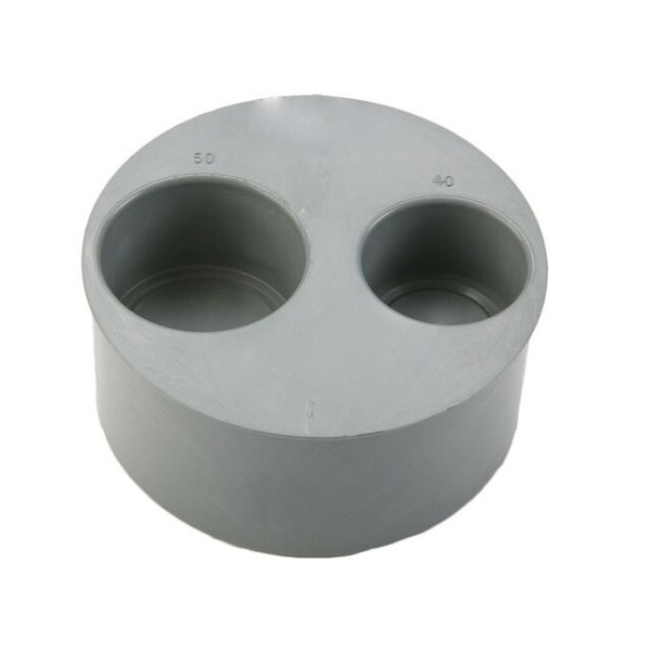 Tapon PVC reductor doble ciego Macho-Hembra 125/50/40 Gris
