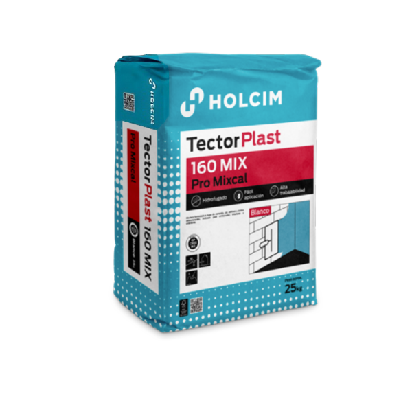 TectorPlast 160 Mixcal Blanco 8-15 mm ═ Mortero de Revoco Monocapa Saco 25 kg
