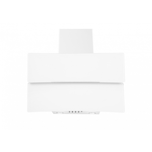 Campana extractora vertical 260 acero inox y cristal blanco