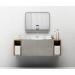 Conjunto Mueble de baño MOOD Gris módulo doble + lavabo cuadrado encastrado B&K
