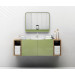 Conjunto Mueble de baño MOOD Verde módulo doble + lavabo cuadrado encastrado B&K