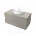Conjunto Mueble de baño MOOD Gris módulo doble + lavabo redondo encastrado B&K