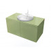 Conjunto Mueble de baño MOOD Verde módulo doble + lavabo redondo encastrado B&K