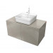 Conjunto Mueble de baño MOOD Gris módulo doble + lavabo cuadrado sobre encimera B&K
