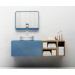 Conjunto Mueble de baño MOOD Azul módulo doble + lavabo redondo sobre encimera B&K