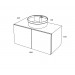 Conjunto Mueble de baño MOOD Azul módulo doble + lavabo redondo sobre encimera B&K