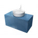 Conjunto Mueble de baño MOOD Azul módulo doble + lavabo redondo sobre encimera B&K