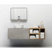 Conjunto Mueble de baño MOOD Gris módulo doble + lavabo redondo sobre encimera B&K