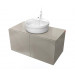Conjunto Mueble de baño MOOD Gris módulo doble + lavabo redondo sobre encimera B&K