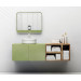 Conjunto Mueble de baño MOOD Verde módulo doble + lavabo redondo sobre encimera B&K