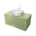 Conjunto Mueble de baño MOOD Verde módulo doble + lavabo redondo sobre encimera B&K