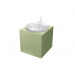 Conjunto mueble de baño MOOD Verde módulo simple + lavabo redondo encastrado B&K