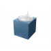 Conjunto mueble de baño MOOD Azul módulo simple + lavabo redondo encastrado B&K