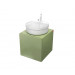 Conjunto mueble de baño MOOD Verde módulo simple + lavabo redondo sobre encimera B&K