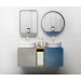 Mueble de baño Mood Azul módulo simple + lavabo redondo sobre encimera B&K