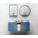 Mueble de baño Mood Azul módulo simple + lavabo redondo sobre encimera B&K