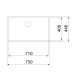 Dimensiones fregadero Be Linea RS15 71.40 Acero Inox con PureClean 75x44cm de Teka 
