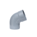 Codo PVC evacuación M-H 67º de 90mm diámetro Gris