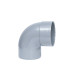 Codo PVC evacuación M-H 87º de 250mm diámetro Gris