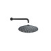 Conjunto rociador redondo 25cm y brazo a pared 37cm, Negro Mate