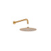 Conjunto rociador redondo 25cm y brazo a pared 37cm, Oro Cepillado