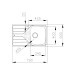 Dimensiones Fregadero UNIVERSE T-XP Acero Inoxidable con escurridor derecha 79x50cm ref. 115110013 de Teka