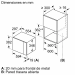 Dimensiones microondas encastrable iQ300 Negro y Acero inoxidable 60x38cm BF520LMR0 de Siemens