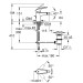 Dimensiones Monomando bidé EUROSMART Negro Mate tamaño S Ref. 329292433 de Grohe