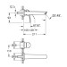 Dimensiones Monomando lavabo mural EUROSMART Negro Mate tamaño M de Grohe Ref. 293382433