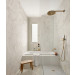 Ambiente baño Fabula Wall golden 33x100cm y Fabula Wall 3D Gentle Golden 