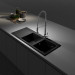 Fregadero SHIRA507 negro brillo bajo encimera 1063x390mm