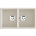 Fregadero ZIE70 2C pergamon brillo bajo encimera 700x400x200mm