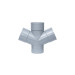 Injerto Doble Plano Macho-Hembra 67º de 110mm diámetro, Gris