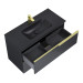 Interior Mueble de Baño y Lavabo Integrado 100cm Wish Negro Cosmic 