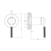 Medidas parte externa mando remoto para lavabo de pared Ingranaggio Bronce 1 vía, Gessi