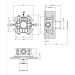 Medidas parte empotrada para bañera/lavabo de pared 1 vía, Gessi 54055/239