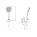Medidas set de ducha soporte con toma, flexo 150cm y maneral Bronce, Gessi 38723/761