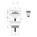Medidas Válvula de desagüe Ingranaggio Bronce con Push-Open, Gessi 01421/761