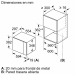 Medidas Microondas eléctrico encastrable 38 cm negro, BF525LMB1 Siemens