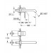 Monomando de lavabo mural Essence M Negro mate 1/2" dibujo técnico