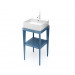 Conjunto mueble de baño cuadrado STAND UP azul en madera + lavabo B&K