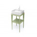 Conjunto mueble de baño cuadrado STAND UP verde en madera + lavabo B&K