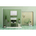 Conjunto mueble de baño rectangular STAND UP verde en madera + lavabo B&K