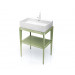 Conjunto mueble de baño rectangular STAND UP verde en madera + lavabo B&K